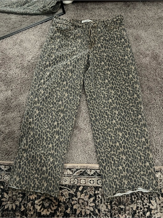 Hidden Jeans Pants - Hidden mid rise Wide Leg Leopard Print Pants